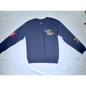 The Rolling Stones Sweatshirt Kids Medium Blue New 72 Tour Hot Lips Graphic